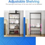 PayLessHere | 5-Tier Wire Shelf | 21"x11"x48" | Black | Adjustable Racks | Heavy-Duty Storage Shelves, Holds Upto 750 lbs | Rust-Resistant, No-Tool Assembly | for Home, Garage Shelving - Image 7