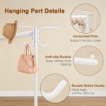 Hoctieon Z Clothes Rack with Cover, Metal Heavy Duty Clothing Rack, Rolling Garment Rack with Wheels, with Dustproof Cover Waterproof Protector, 2 Durable Zippers, for Hanging Clothes, White - Image 4
