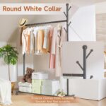 Portable Heavy Duty Clothes Rail For Bedroom, Home & Shops, 50KG Load Clothes Rack With Storage Shelf, 4 Hooks, Metal Clothing Rail For Hanging Garments, Dresses, Coats - Image 5