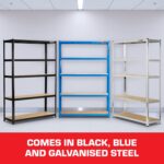 Rhino Racking – 5 Tier Heavy-Duty Garage Shelving Unit – Black - Adjustable Storage Shelves – 180x120x40cm – 200kg Load Weight Per Shelf – 1000kg Per Unit - Image 7