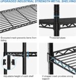 61''W Storage Shelves 5 Tier Wire Shelving Unit Storage Rack Adjustable Metal Shelves for Kitchen, Pantry, Warehouse, Basement, Dorm (61''W) - Image 8