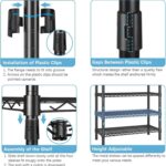 Portable Clothes Rack, Heavy Duty Garment Closet Wardrobe, Adjustable Freestanding Clothing Rack for Cloakroom Bedroom, 175 * 40 * 194cm Black - Image 5