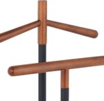Relaxdays Valet Stand for Jackets & Trousers, H x W x D: 112 x 47 x 20 cm, Steel & Wood, Freestanding Breastfeeding Valet, Black/Brown - Image 6