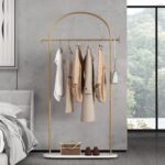TIEOU Metal Gold Coat Rack Freestanding, Entryway Coat Rack Stand, Hat Coat Hanger Stand, Hall Tree Coat Rack, Small Clothing Rack, Clothes Garment Rack, Modern. - Image 6