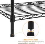 6-Tier Adjustable Storage Shelf Heavy-Duty Metal Rack Wire Shelving Unit for Laundry, Bathroom, Kitchen, Pantry Closet Organizer (Black, 60 x 35.5 x 180 CM) - Image 8