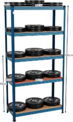 Home Vida 5 Tier Blue Heavy Duty Adjustable Steel Garage Shelving Unit (H) 1800mm (W) 900mm - 875kg Weight Capacity - Image 2