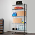 BestOffice 14"x30"x60" Commercial Storage Shelves Heavy Duty Shelving 5 Tier Layer Wire Shelving Unit with Wheels Metal Wire Shelf Standing Garage Shelves Storage Rack,Adjustable NSF Certified(Black) - Image 8