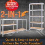 Garage Shelving Units,5 Tier Shelving Unit Garage Shelves Storage Shelf Heavy Duty Shed Storage Racking Shelf Metal Boltless for Warehouse Workshop Office (Silver, 70X30X150) - Image 3