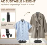 Mannequin Torso, Adjustable Shirt Display Stand Height 20 to 34 Inches, Cap and Gown Display Stand Stable Clothing Garment Dress Form, Coat Jacket Hanger Easy to Install, Black - Image 2