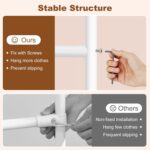 Hoctieon Double Rod Clothes Racks with Z-Base, Adjustable Clothing Rack, Standing Clothes Rack, Metal Clothing Racks for Hanging Clothes, Rolling Garment Rack, White - Image 3