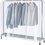 Garment Rack Cover, Transparent PEVA Clothing Rack Cover, Clear Clothes dustproof Waterproof Cover, for Dresses, Suits, Coats, and More, 70 x 20 x 52 Inch