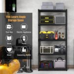 Goplus 5-Tier Metal Shelving Unit, Heavy Duty Wire Storage Rack with Anti-Slip Foot Pads, Height Adjustable Shelves for Warehouse, Kitchen, Living Room, Garage, 15.5" D×35.5" W×72" H - Image 4