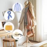 Clothes Rack Stand Coat Rack Freestanding Tree Shape Coat Rack, Solid Wood Coat Rack with 8 Hooks & 3 Legs Base, Clothes Rail Entrance, Living Room Height 173 cm(Wooden-Triangle Base) - Image 5