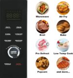 SMETA Microwave Oven with Grill and Convection, 34L Solo Microwave Ovens 52cm 1000W 8-in-1 Combo, Air Fryer Easy to Clean Low Temp Control, Deodorization, Child Lock for Kitchen, Office, Black - Image 3