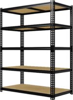 Heavy Duty Garage Storage Shelves 5-Tier Metal Adjustable Shelving Unit Storage Shelving for Kitchen Pantry Basement Bathroom Laundry, 2500 LBS Capacity, 48" l x 18" w x 72" h