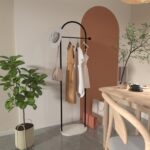 Fashionable Arc Coat rack clothe hanger stand with marble base and tall rail, 175cm tall Garment Rack, Perfect for Long Coats & Dresses. for Bedroom, Living Room, Office & Dining(Black) - Image 3
