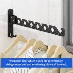 Wall Mounted Drying Rack Clothing Foldable for Laundry Room, Clothes Drying Rack Folding Indoor, Matte Black - Image 2
