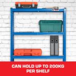 Rhino Racking - 5 Tier Heavy-Duty Industrial Storage Shelves - Blue - 180x90x30cm - Image 3