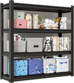 Garage Shelves 4-Tier Metal Shelving Unit, Adjustable Shelving Unit Shelf, Boltless Assembly, Heavy Duty Storage Rack For Kitchen Garage Basement Warehouse Workshop(150x50x138cm)