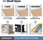 HOMEDANT 5 Tier Laminated White Boltless Metal Shelving Unit Adjustable Garage Storage Utility Rack Heavy Duty Shelves Organization Multipurpose Shelf Warehouse Pantry 28" W x 12.3" D x 59.5" H 1Pack - Image 5
