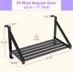 Over The Door Clothes Hanger with 2 Hooks, Stainless Steel Over The Door Hangers for Clothes with Storage Rack, Clothing Hanger Drying Racks for Laundry, Washroom, Fits Door Up to 1.77", Matte Black - Image 4