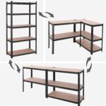 SONGMICS 5-Tier Shelving Unit, Steel Shelving Unit for Storage, Tool-Free Assembly, for Garage, Shed, Load Capacity 875 kg, 40 x 90 x 180 cm, Black GLR040B01 - Image 6