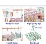Foldable Laundry Hanger Drying Racks with 32 Clips,Baby Clothes Drying Rack,Laundry Clothes Hangers for Drying Socks,Towels,Bras,Diapers,Baby Clothes (2, Multi Color) - Image 3