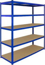 Monster Racking Garage Shelving Unit / 5 Tier 1600mm Wide x 600mm Deep/Steel & MDF Shelves