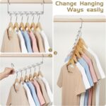 HOUSE DAY 10.5 Inch Closet Space Saving Wardrobe Clothing Magic Hangers Oragnizer Heavy Chrome Hangers, Updated Hook Design Pack of 8 - Image 6