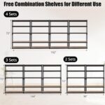 PeakPursuit Storage Shelving Unit, 5-Tier Adjustable Metal Storage Shelves, 48" L x 24" W x 72" H Heavy Duty Garage Storage Shelves for Kitchen Pantry Basement Bathroom Laundry - Image 7
