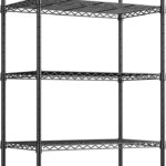 REIBII 1000LBS Wire Shelving Unit, 5 Tier Adjustable Metal Storage Shelves for Kitchen Pantry Office Steel Organizer Wire Rack for Narrow Space College Dorm School, 13.4" D x 23.2" W x 60" H, Black