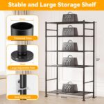 BolDuck 5 Tier Shelf Organizer Rack, Metal Shelving Unit with Adjustable Leveling Feet, Space-Saving Storage Shelves for Garage Closet Laundry Bathroom Kitchen Pantry, 33.07”Wx12.6”Dx72.04”H,Black - Image 3