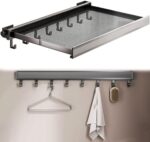Collapsible Wall Drying Rack, Clothes Drying Stand, Wall Mounted Clothes Drying hanger, Laundry Drying stand, Foldable Wall Clothes Hanger Stand, Mesh Drying Rack For Bathroom & Kitchen 60cm