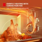 TOSHIBA 40L Toaster Oven 1800W Grill Oven,70-230°C Independent Temperature Control,120' Precise Timer,Convection Fan, 6-in-1 Function-for Cooking,Baking,Toasting,Broiling,TL-MC40EZF(GR)-Black - Image 5