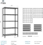 MZG 5-Tier Adjustable Heavy-Duty Metal Storage Shelving Unit, Industrial-Grade Steel Wire Rack for Garage, Warehouse, Supermarket, Balcony and Garden (Black, 40 × 85 × 174 cm), 567 kg Capacity - Image 7