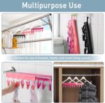 TamBee Portable Hanger Clips Travel Clothesline Travel Hangers Towel Drying Rack Clothing Hanger Folding Portable Sock Dock Swimsuit Drying Rack Hanger with 6 Clips Pack of 3 (Black) - Image 7
