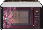 Glassiano Floral Brown Printed Microwave Oven Cover for Samsung 28 Litre Convection Microwave Oven MC28H5025VB/TL, Black - Image 6