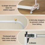 Ygjt Kids Clothes Rail, Childrens Rack Heavy Duty Rail On Wheels, White Portable For Kid Bedroom, Small Dress Up Coat, Skirts, 80X115 Cm - Image 4
