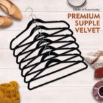 SKY-TOUCH Velvet Hangers 20 Pack - Non-Slip Premium Hangers for Clothes, Felt heavy Duty Coat Hangers with 360° Swivel Hooks for Suits, Jackets, Trousers, Jeans,Black - Image 5