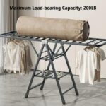 Foldable Clothes Drying Rack, 3 Tier Laundry Dry Rack Height Adjustable Clothes Hanger Stand Drying Racks, Carbon Steel Laundry Drying Rack Stand for Sheets Towels & Clothing, Indoor Outdoor Use (125) - Image 2