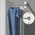 Wall Mounted Clothes Hanger,Stainless Steel Hook Holder,Space Saving Clothing Hanging System Closet Storage Organizer Drying Rack Coat Hook for Bathroom,Bedroom,Laundry Room (Stainless Steel(1 pcs)) - Image 3