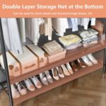 135cm 3-Layer Clothes Rack, Metal Garment Rack, Coat Rack Shoes Rack, Clothes Rail Stand, Multipurpose Clothes Hanger Organizer - Image 6