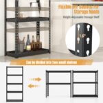 Goplus 5-Tier Metal Shelving Unit, Heavy Duty Wire Storage Rack with Anti-Slip Foot Pads, Height Adjustable Shelves for Warehouse, Kitchen, Living Room, Garage, 15.5" D×35.5" W×72" H - Image 5