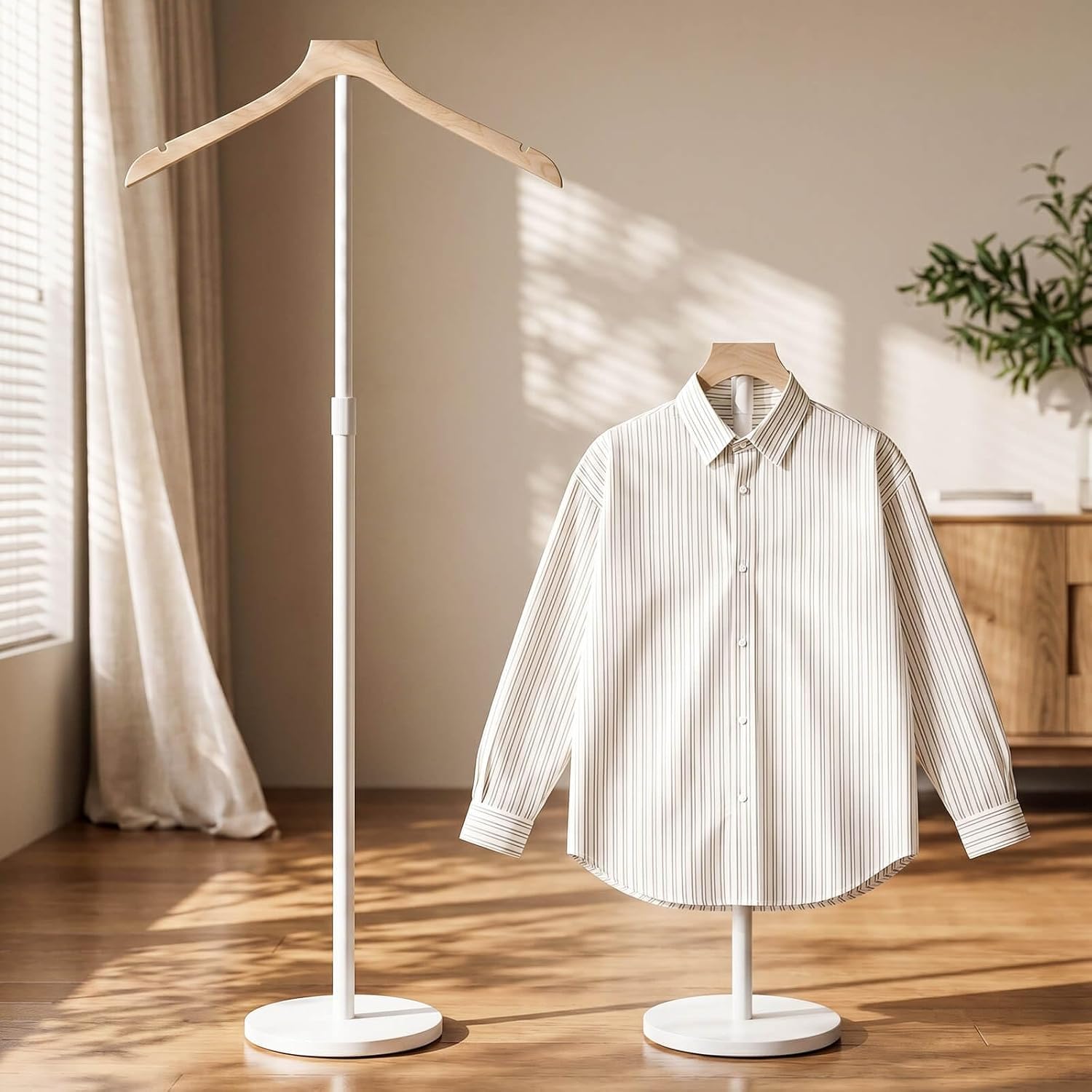 71j84Q27loL._AC_SL1500_.jpg OLV Mannequin Torso, Adjustable Shirt Display Stand 30 to 41 Inches Height, Stable Dress Form Clothing Display Stand for Vendor, Portable Garment Rack for Cap and Gown, Solid Wood - Image 1