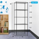 BestOffice 5-Wire Shelving Unit Steel NSF Large Organizer Garage Heavy Duty Commercial Grade Utility Metal Layer Storage Rack for for Kitchen Office 14D x 24W x 60H Inch,Black, 5-Tier, - Image 3