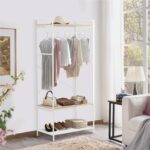 Heavy Duty Clothes Rack for Hanging Clothes, Garment Rack, منشر غسيل, Cloth Hanger Stand, Adjustable Shelf, Ample Storage, Freestanding Coat Rack for Bedroom, Laundry, White, 80 x 45 x 180cm - Image 7