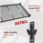 REIBII 1000LBS Wire Shelving Unit, 5 Tier Adjustable Metal Storage Shelves for Kitchen Pantry Office Steel Organizer Wire Rack for Narrow Space College Dorm School, 13.4" D x 23.2" W x 60" H, Black - Image 6