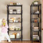5-Shelf Shelving Unit with Height Adjustable Shelves, Metal Shelves for Storage, Heavy Duty Wire Shelf Unit for Living Room, Kitchen, Garage, Black - Image 4
