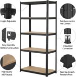 Garage Shelving 5 Tier Unit 180x90x40cm Boltless Racking Storage Made of Heavy Steel Frame & Strong MDF Board, Metal Shelving Unit Heavy Duty 175kg Capacity Per Shelf - Image 6