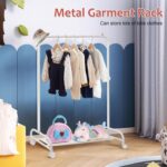 Ygjt Kids Clothes Rail, Childrens Rack Heavy Duty Rail On Wheels, White Portable For Kid Bedroom, Small Dress Up Coat, Skirts, 80X115 Cm - Image 3